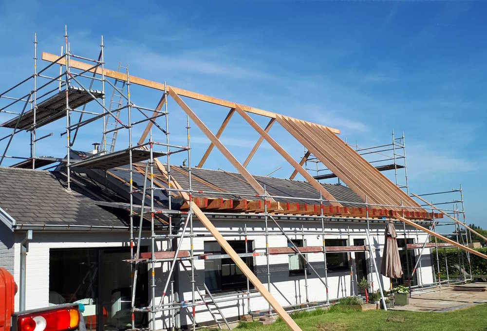 Constructie hellend dak